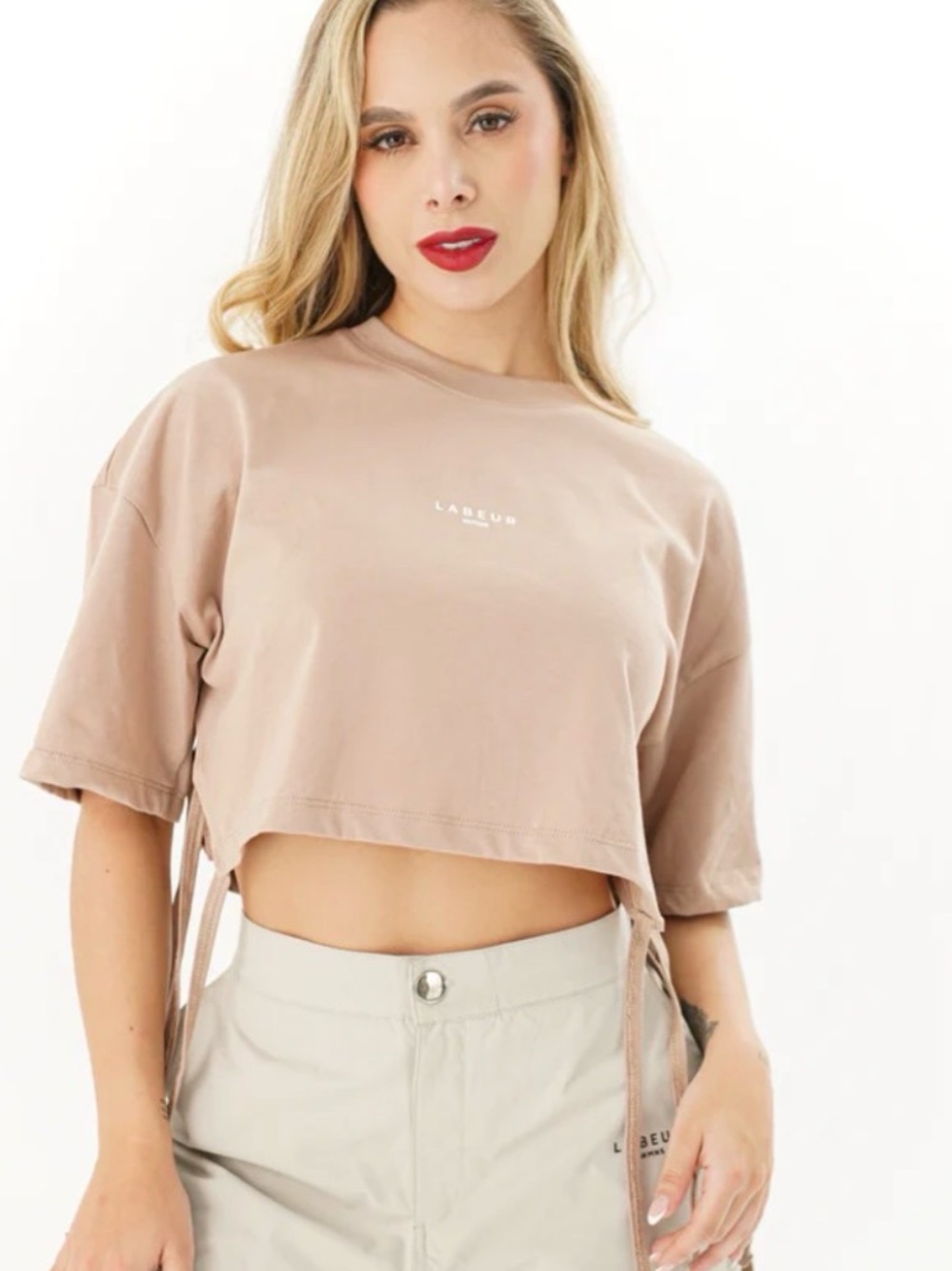 Project X Paris Tie Cropped Tee Size Large